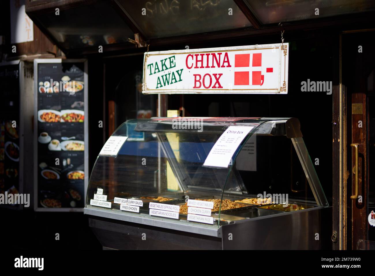 China Box, Takeaway, plats chinois à emporter ; Strøget, Copenhague, Danemark Banque D'Images