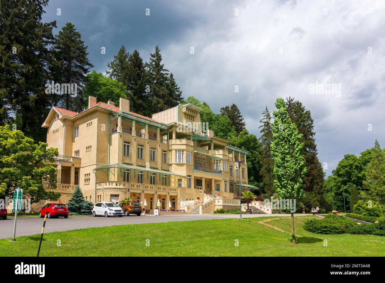 Luhacovice (Bad Luhatschowitz) : Maison Bedrich Smetana, parc thermal à Zlinsky, région de Zlin, région de Zliner, Tchèque Banque D'Images