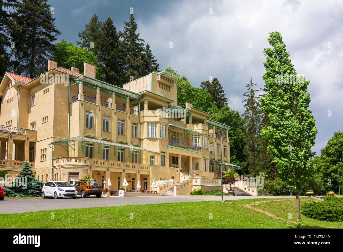 Luhacovice (Bad Luhatschowitz) : Maison Bedrich Smetana, parc thermal à Zlinsky, région de Zlin, région de Zliner, Tchèque Banque D'Images