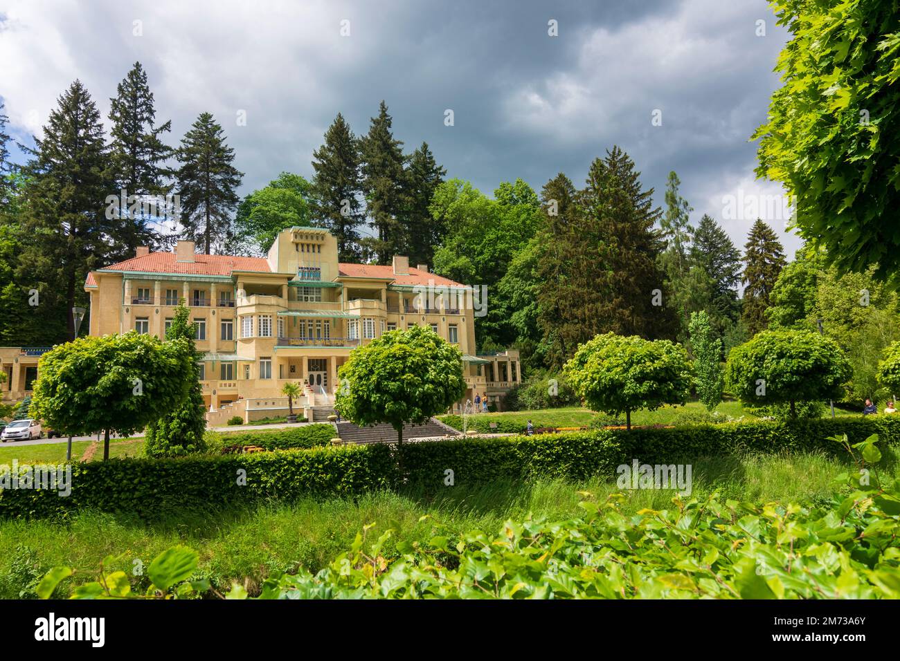 Luhacovice (Bad Luhatschowitz) : Maison Bedrich Smetana, parc thermal à Zlinsky, région de Zlin, région de Zliner, Tchèque Banque D'Images