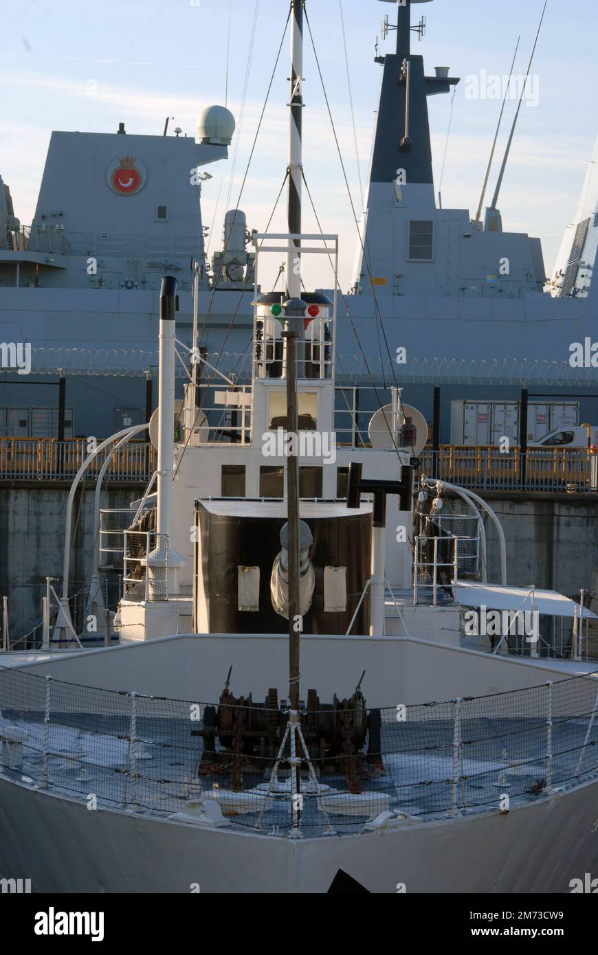 Le HMS M33 est le seul navire survivant de Gallipoli et l'un des 3 survivants britanniques de la première Guerre mondiale, Portsmouth Historic Dockyard, Portsmouth, Hampshire, GB Banque D'Images