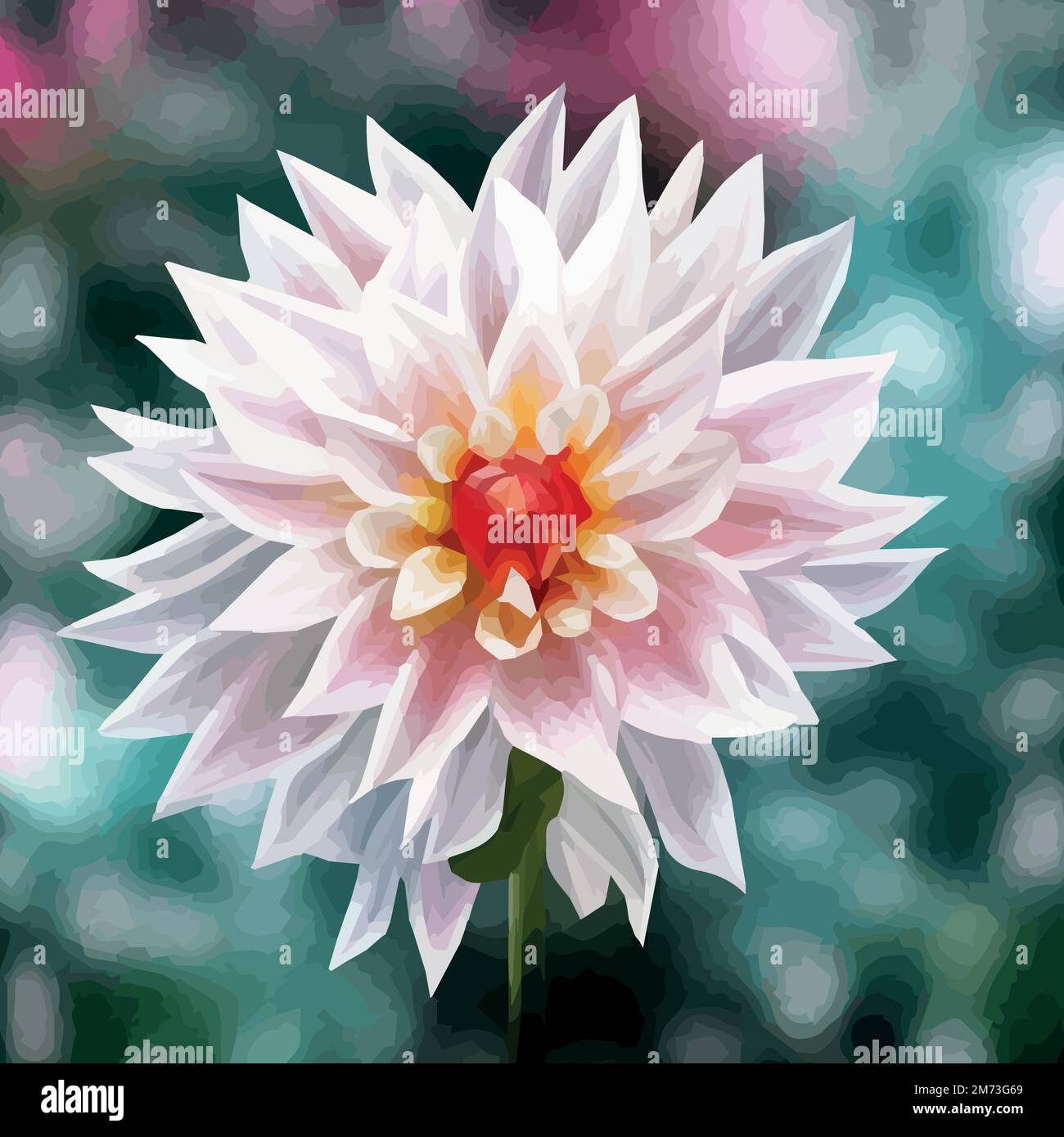 dahlia. Gros plan. Fleurs de printemps. , bouton dahlia gros plan. Image  multicolore. Décor. Élément. Illustration vectorielle. Gros plan réaliste,  pétales détaillés Image Vectorielle Stock - Alamy