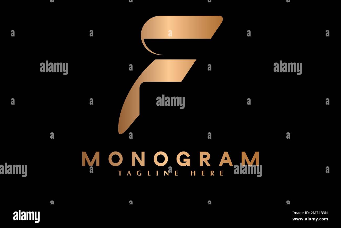 Modèle de monogramme vectoriel du logo F de l'alphabet Illustration de Vecteur