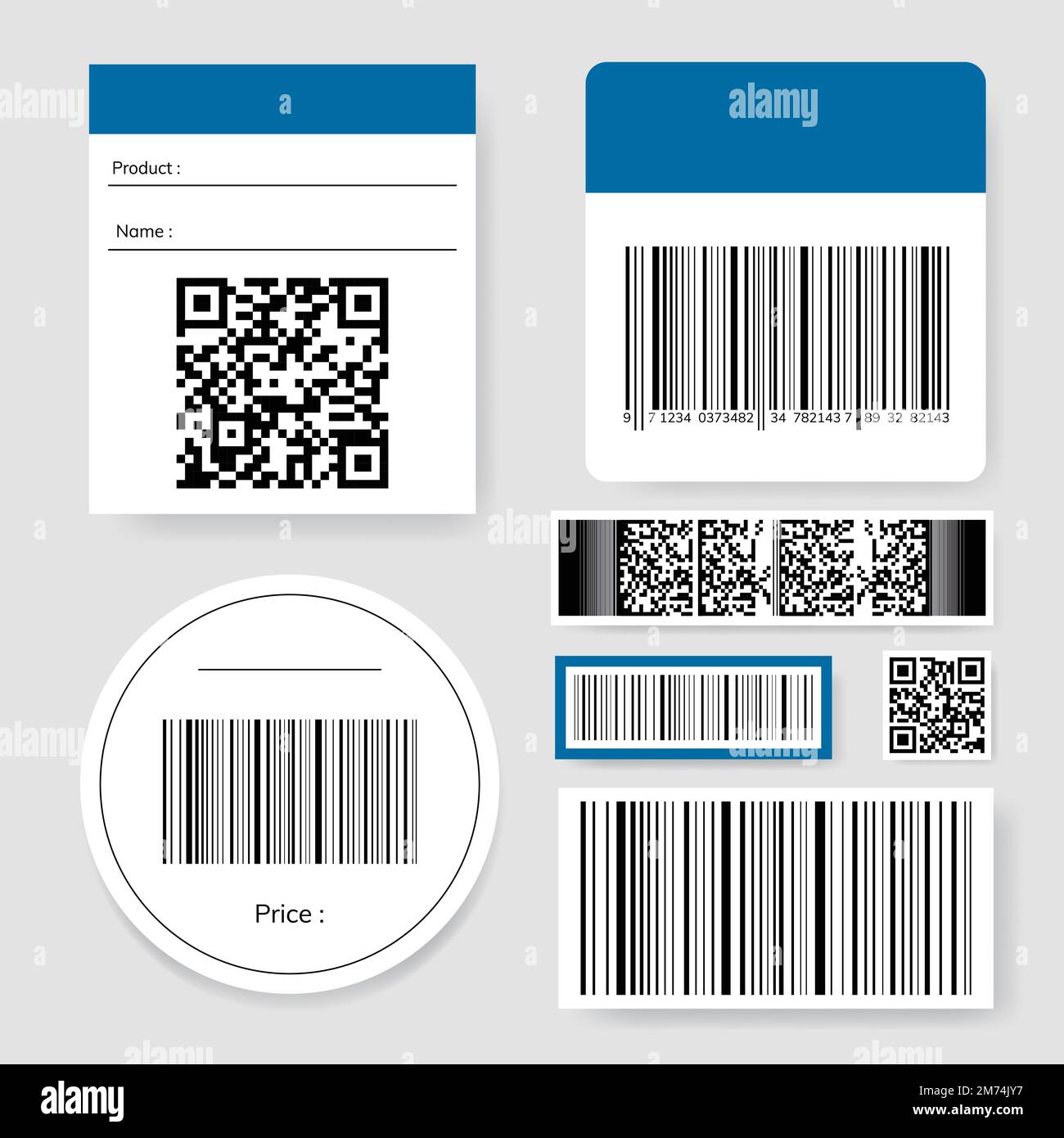 Jeu de vecteurs de code-barres et de code QR Illustration de Vecteur