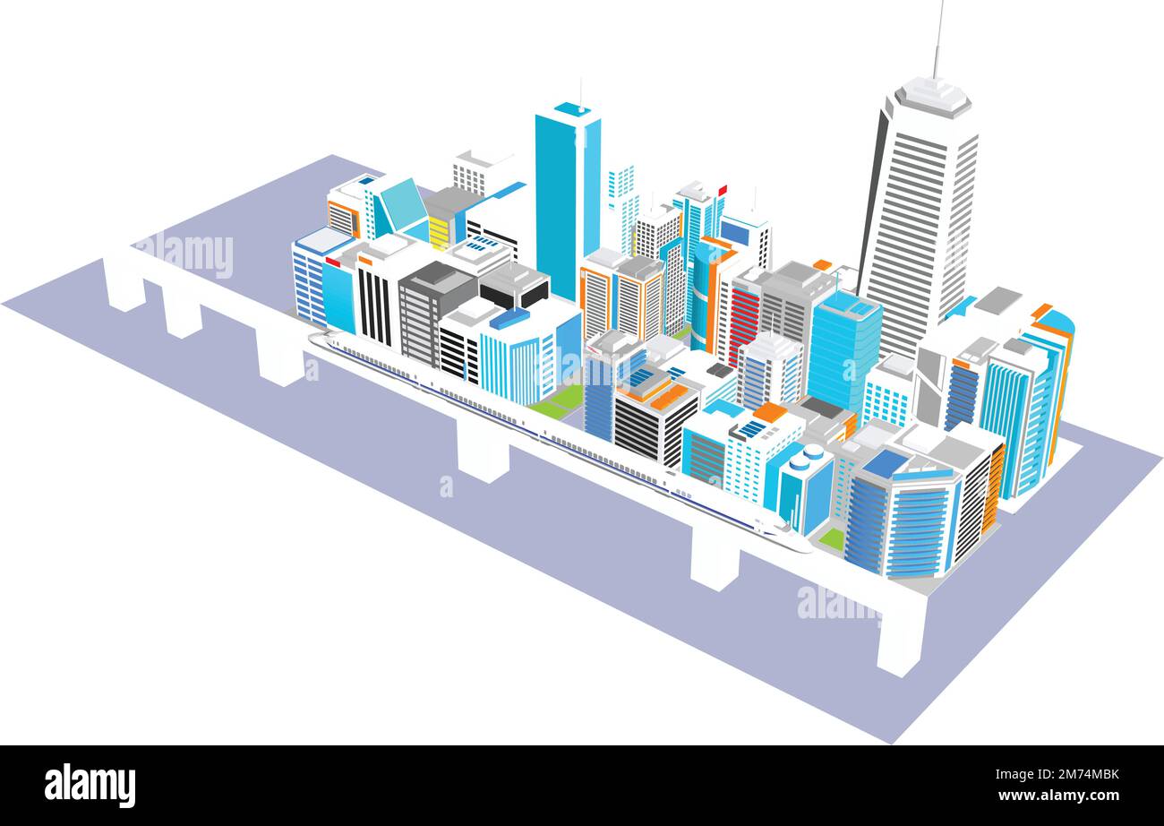 Silhouette de l'immeuble du centre-ville. Illustration de Vecteur