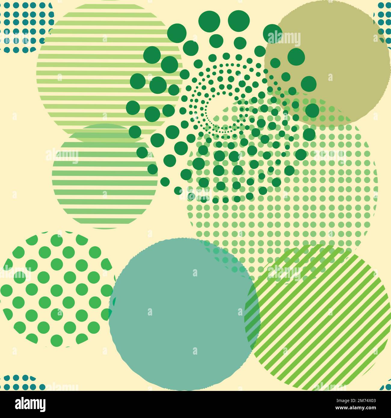 Cercles de forme différente vert Pantone sans couture motif, sphère brillante arrière-plan, moderne magnifique papier peint, modèle d'impression de tissu. papier d'emballage il Illustration de Vecteur