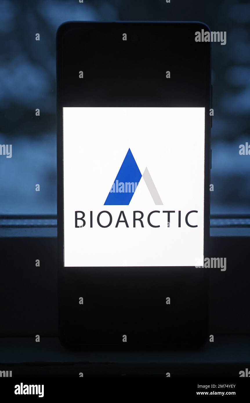 Logo Bioarctic. Bioarctic AB est une société suédoise de recherche pharmaceutique. Depuis 2017, elle est cotée à la Bourse de Stockholm. Banque D'Images