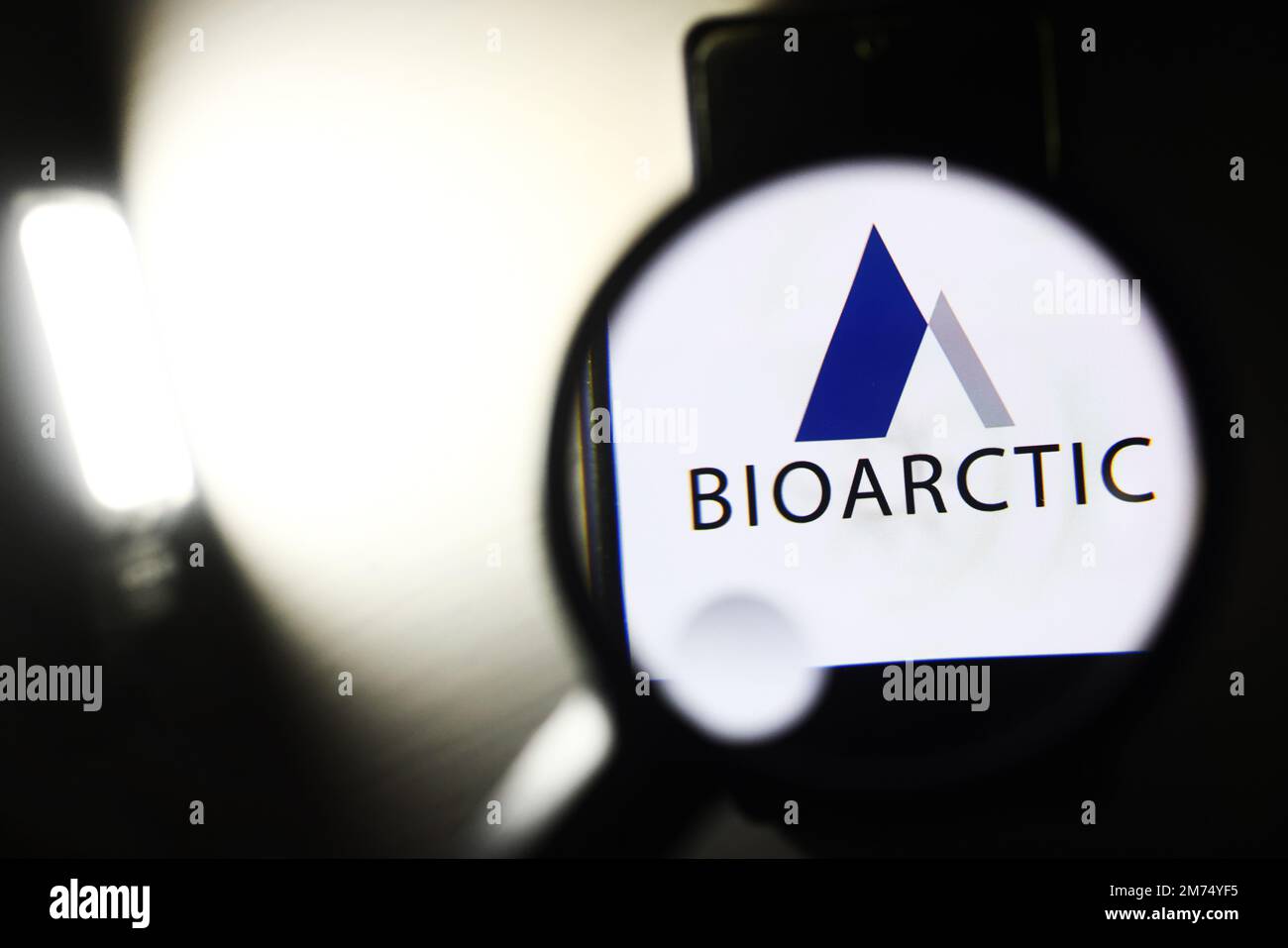 Logo Bioarctic. Bioarctic AB est une société suédoise de recherche pharmaceutique. Depuis 2017, elle est cotée à la Bourse de Stockholm. Banque D'Images