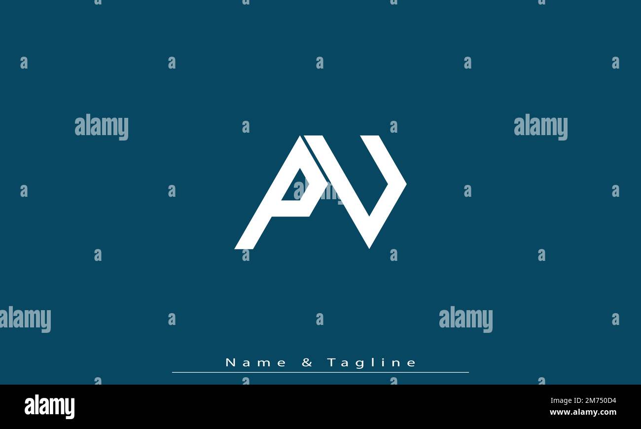 Lettres de l'alphabet initiales Monogram logo pu , VERS LE HAUT Illustration de Vecteur