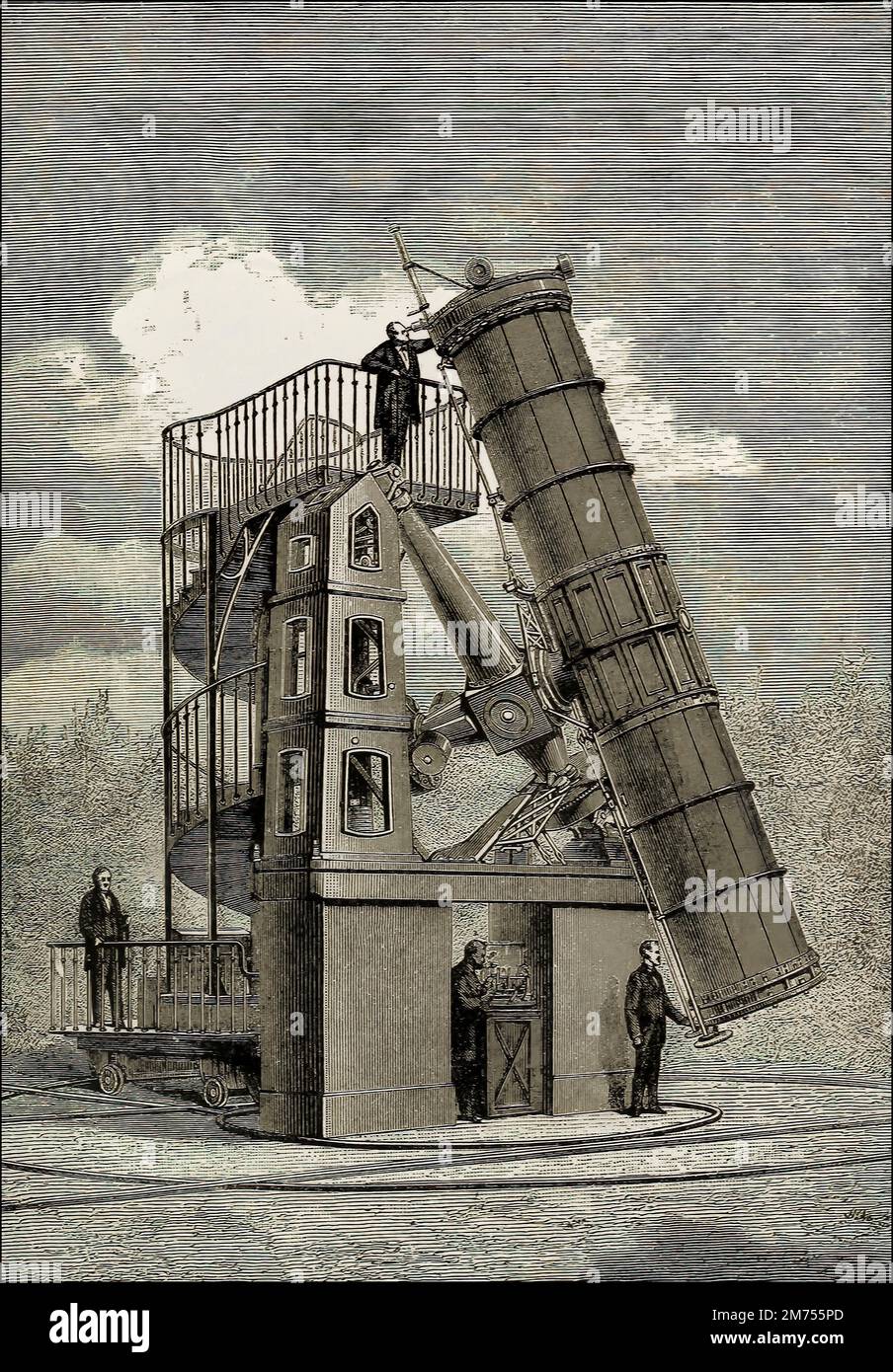 Le grand télescope réfléchissant, Observatoire de Paris, 1885 Banque D'Images