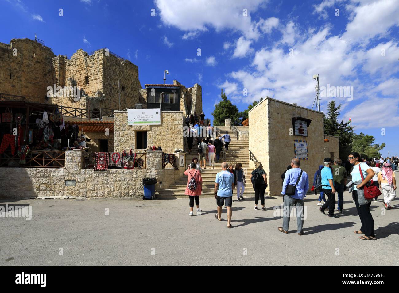 Vue sur le château d'Ajloun (QA'lat ar-Rabad) dans le quartier du Mont Ajloun, au nord de la Jordanie, au Moyen-Orient Banque D'Images