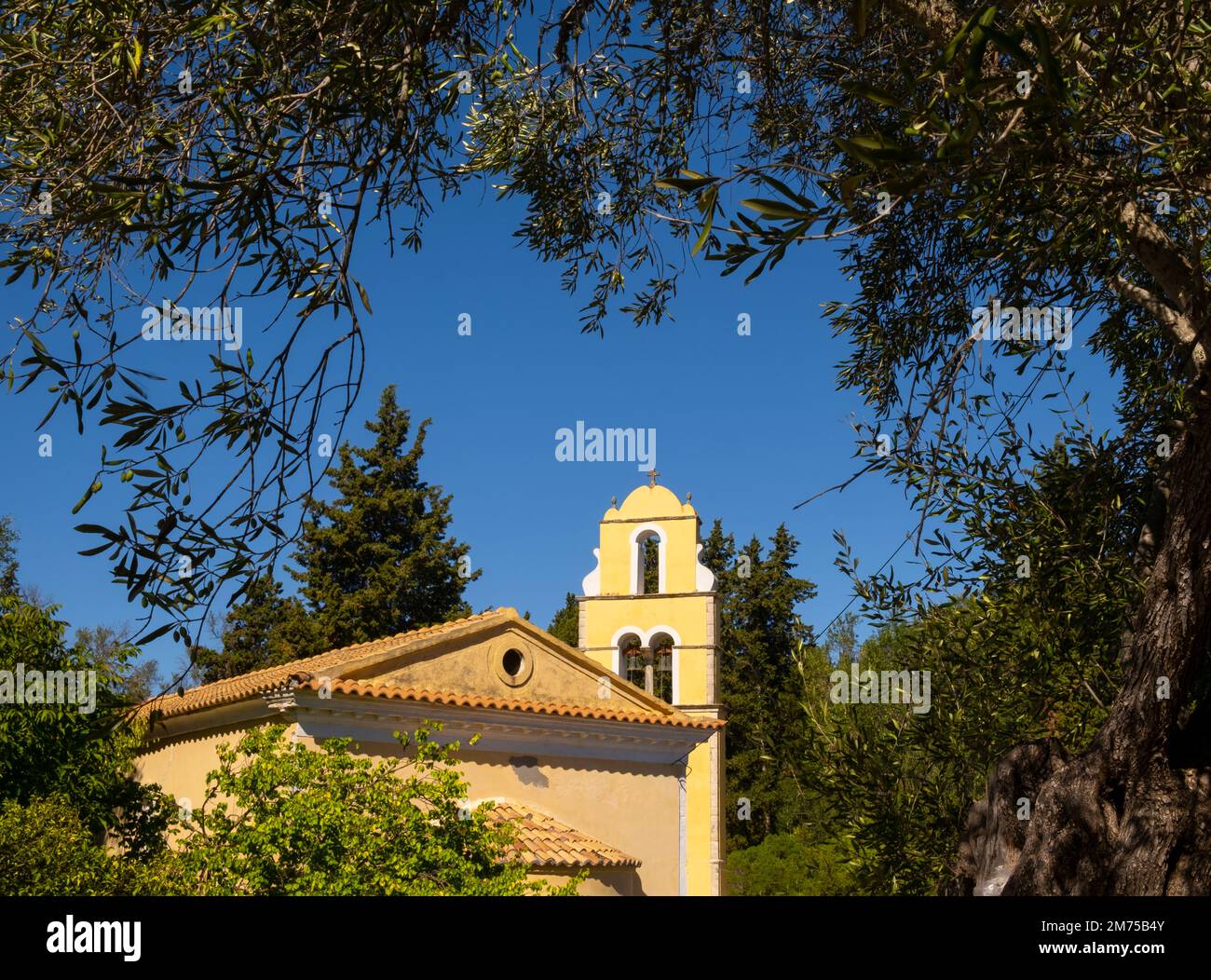 Agios Konstantinos, une église grecque orthodoxe sur Paxos, Grèce Banque D'Images