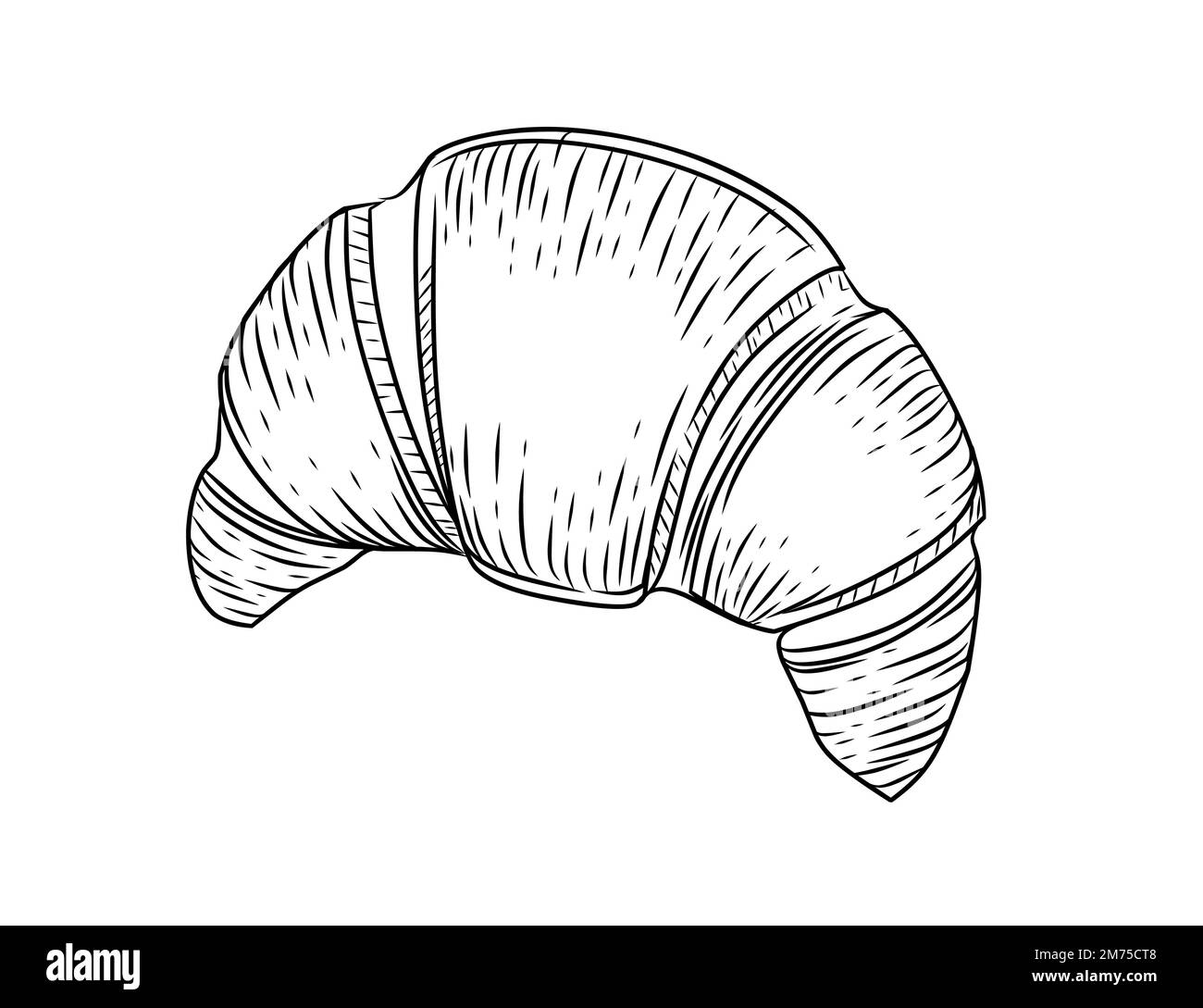 Illustration vectorielle de style croissant frais et savoureux, isolée sur fond blanc Illustration de Vecteur