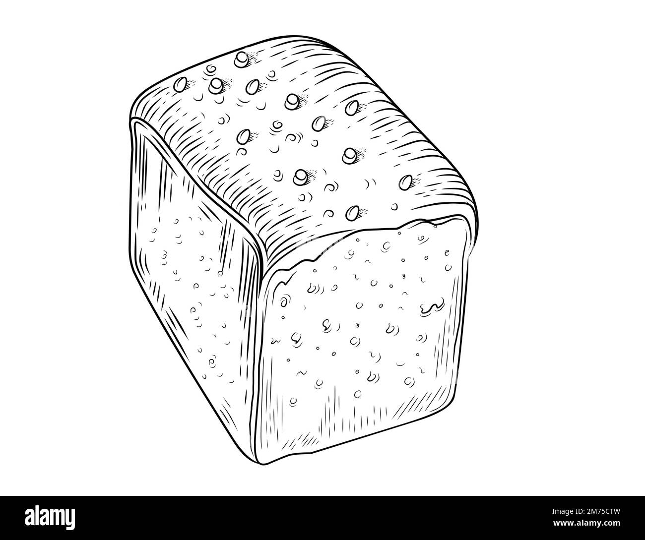 Illustration vectorielle de style pain de blé frais et savoureux, isolée sur fond blanc Illustration de Vecteur
