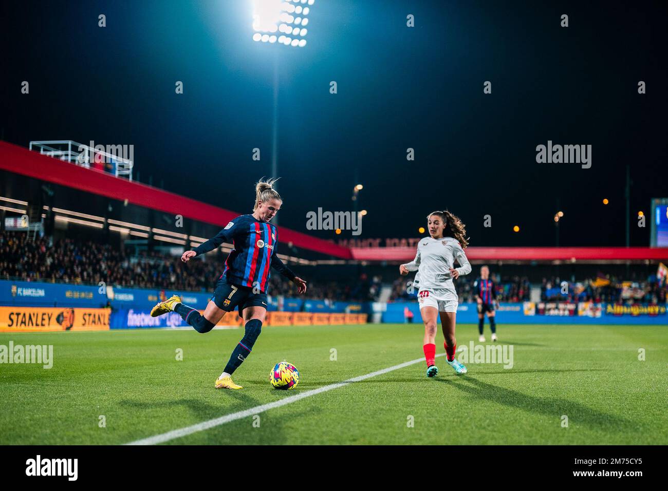 Sant Joan Despí, Espagne, 7, janvier 2023. Football - Espagnol Liga F: FC Barcelone / Sevilla FC. Crédit: Joan Gosa/Alay Live News crédit: Joan Gosa/Alay Live News Banque D'Images