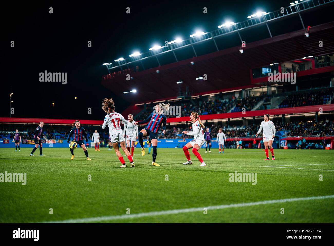 Sant Joan Despí, Espagne, 7, janvier 2023. Football - Espagnol Liga F: FC Barcelone / Sevilla FC. Crédit: Joan Gosa/Alay Live News crédit: Joan Gosa/Alay Live News Banque D'Images