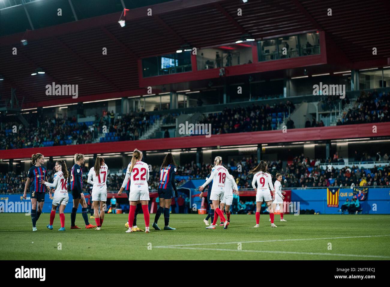 Sant Joan Despí, Espagne, 7, janvier 2023. Football - Espagnol Liga F: FC Barcelone / Sevilla FC. Crédit: Joan Gosa/Alay Live News crédit: Joan Gosa/Alay Live News Banque D'Images