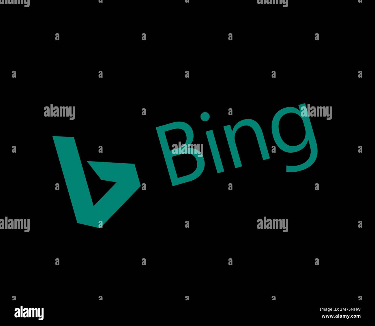 Vidéos Bing, logo pivoté, arrière-plan noir Banque D'Images