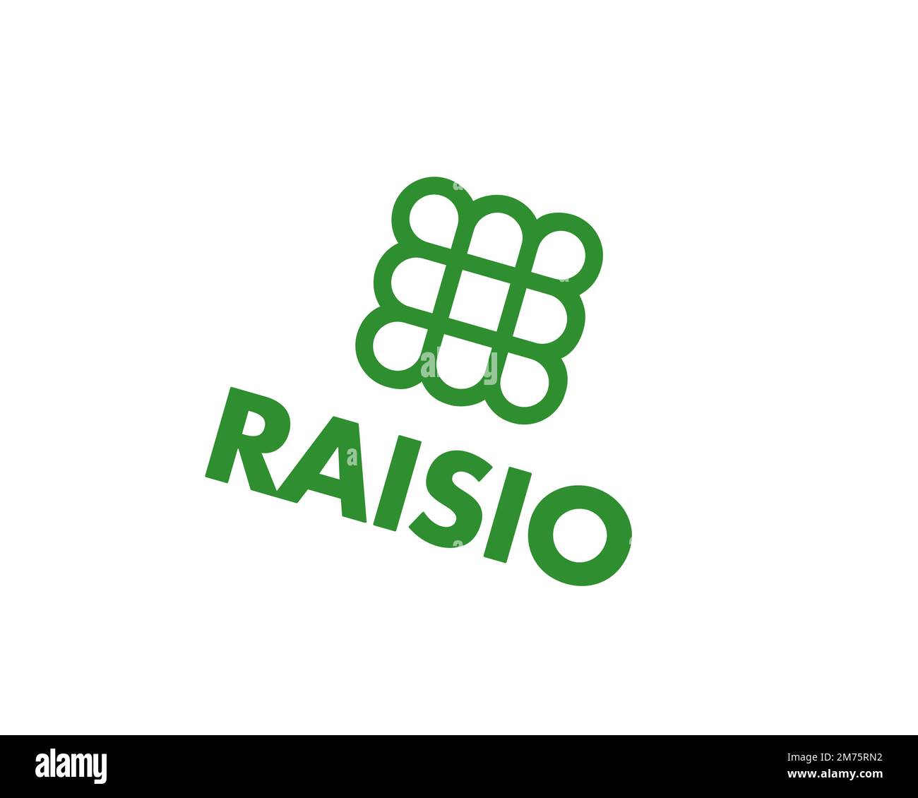 Raisio Group, logo pivoté, fond blanc B Banque D'Images