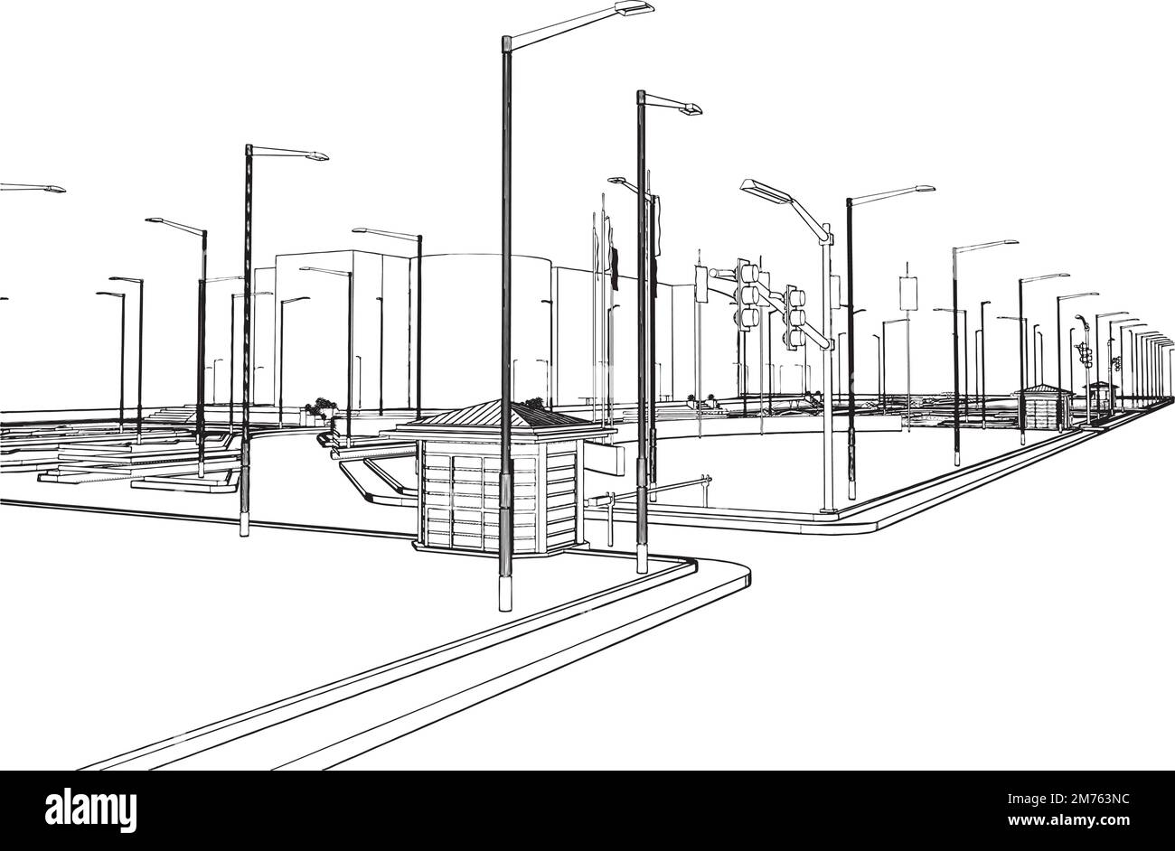 Parking extérieur Vector Illustration de Vecteur