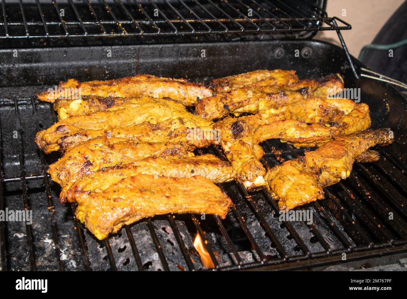 Photo de Ribs on the Grill Banque D'Images