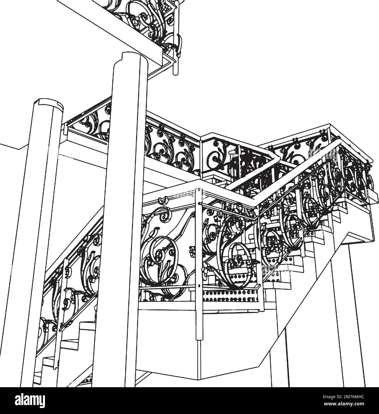 Escaliers en spirale abstraits Const Illustration de Vecteur