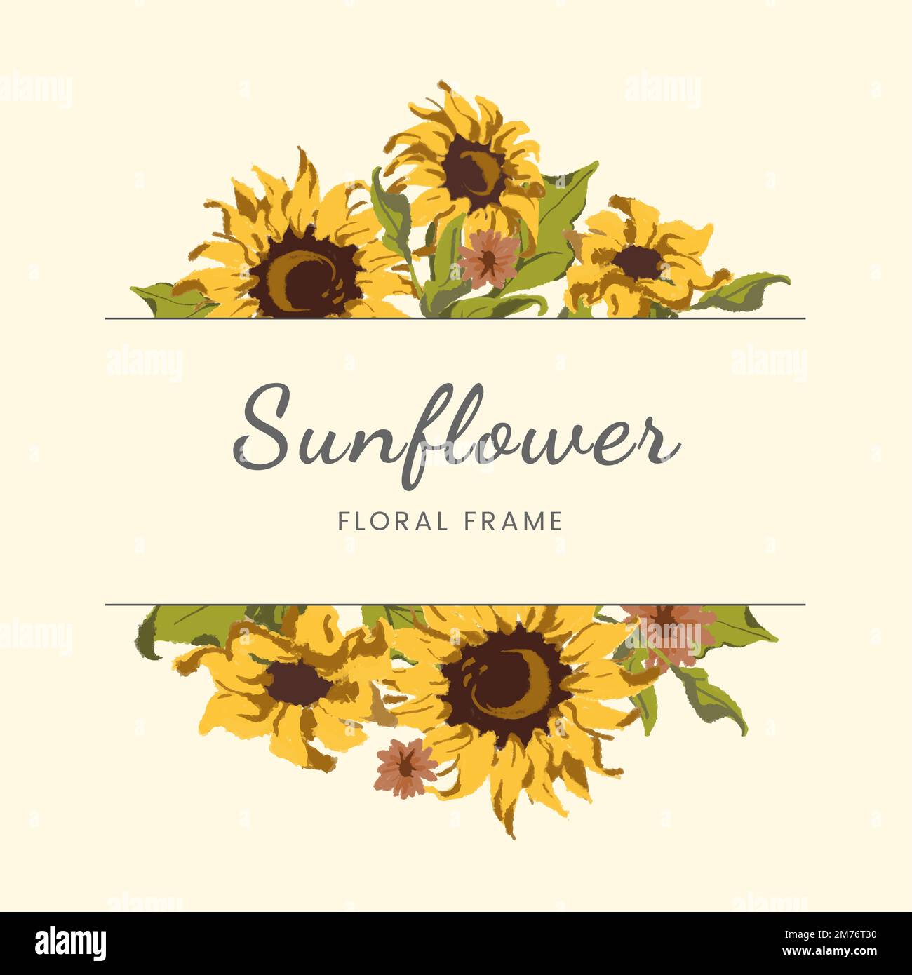 Toile de fond d'anniversaire rond blanc couronne de tournesol simple
