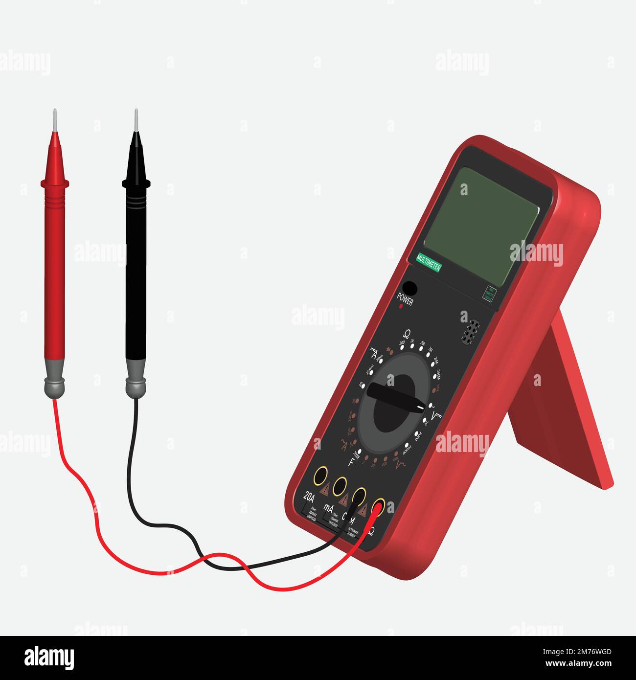 3d conception vectorielle du multimètre numérique Illustration de Vecteur