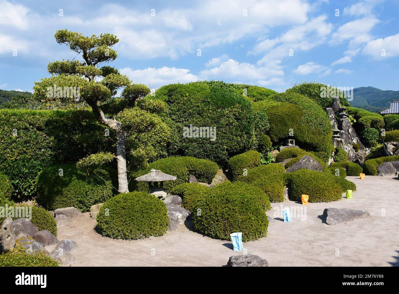 La ville japonaise de Chiran dans la préfecture de Kagoshima est un quartier de samouraï préservé avec des maisons et des jardins de roche zen attachés aux résidences de samouraï Banque D'Images