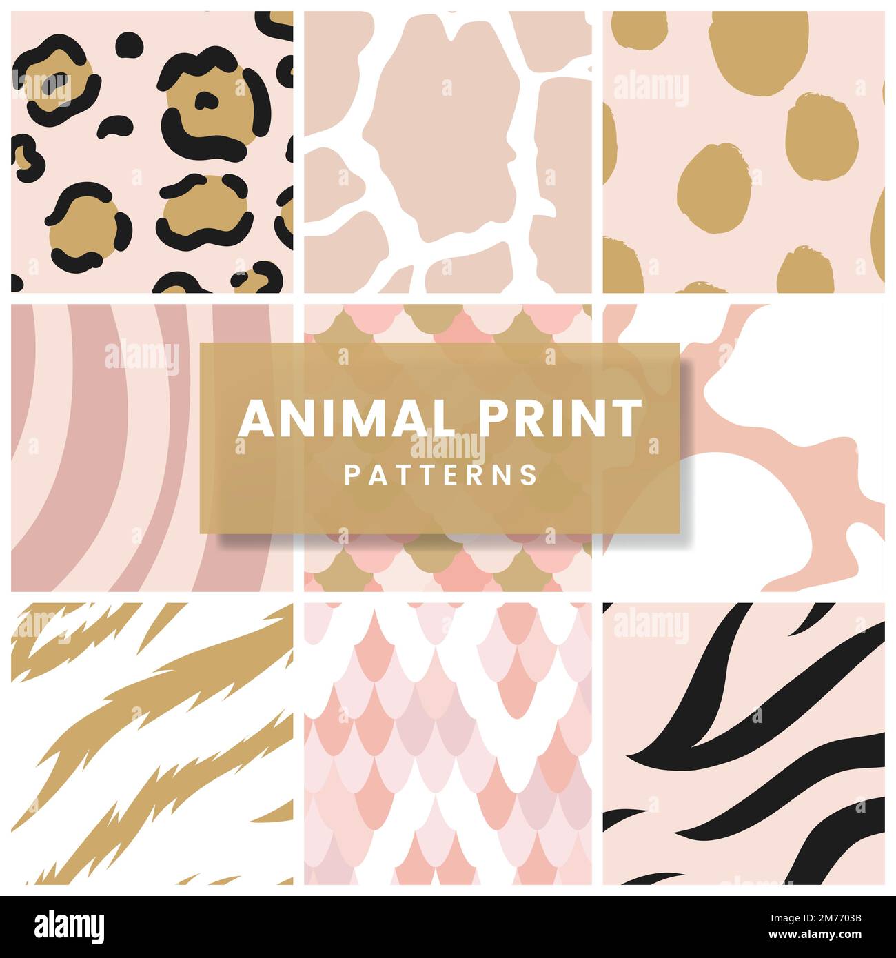 Ensemble de vecteurs de motifs d'imprimé animal sans couture Illustration de Vecteur