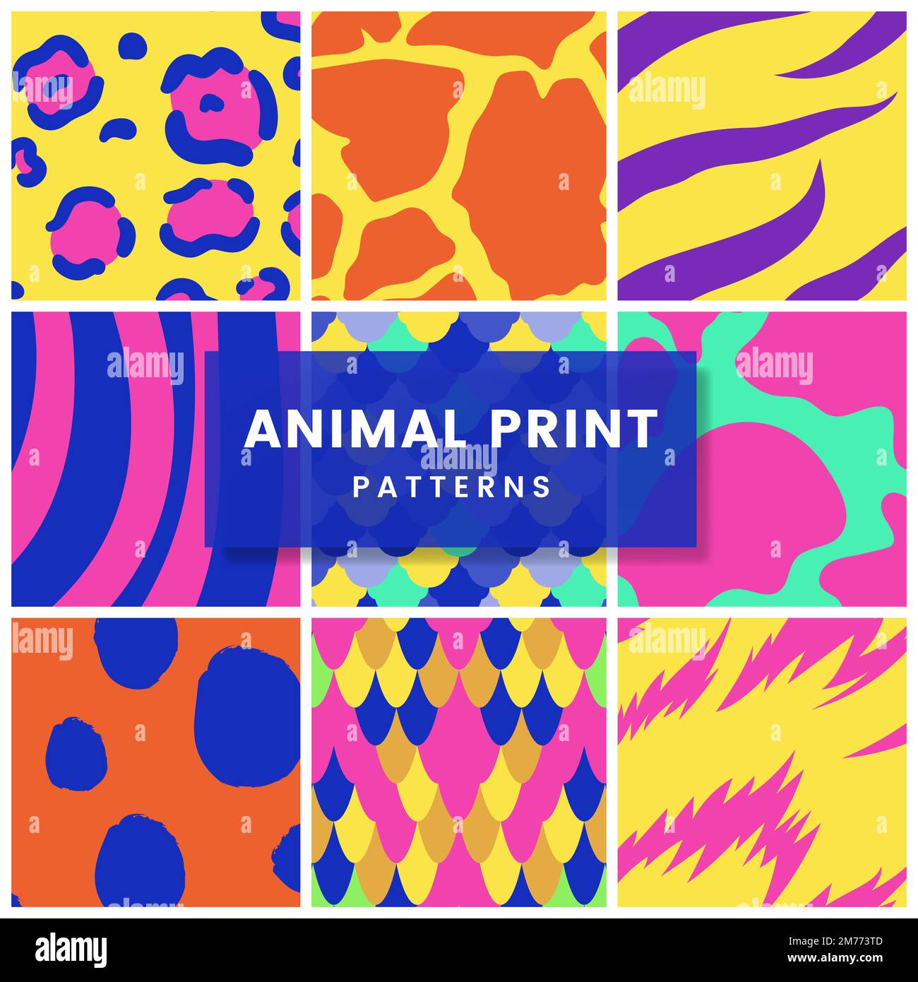 Ensemble de vecteurs de motifs d'imprimé animal sans couture Illustration de Vecteur