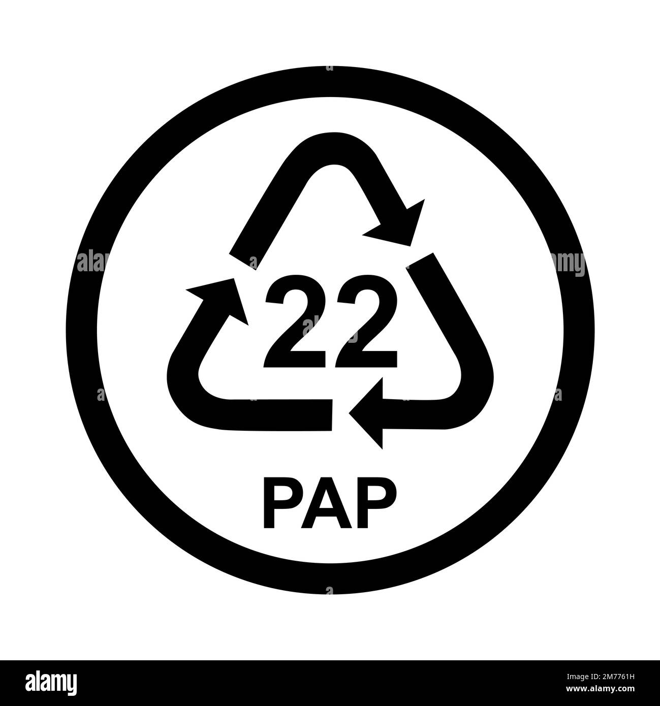 Symbole papier, panneau de recyclage écologique isolé sur fond blanc. Icône déchets d'emballages . Illustration de Vecteur