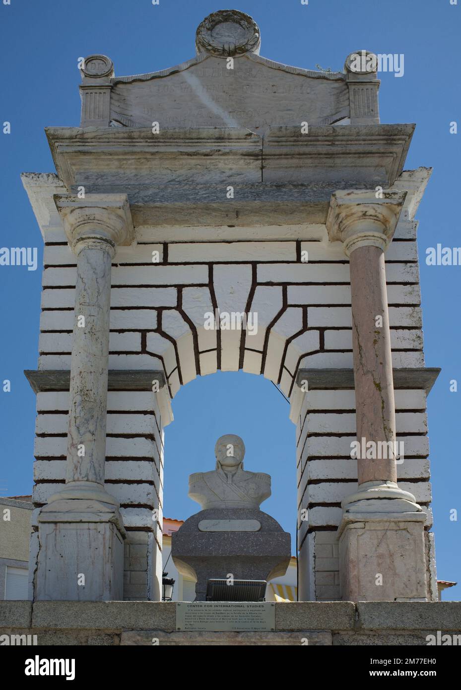 La Albuera, Espagne - 12th juin 2021 : monument du général Castanos, commandant de l'armée espagnole à la bataille de la Albuera, 1811. Badajoz, Espagne Banque D'Images