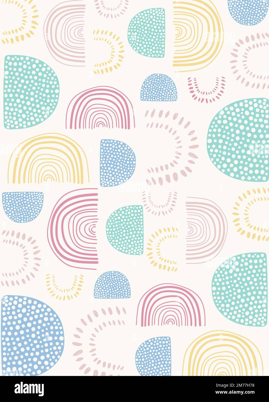 Demi-cercle motif Doodle vecteur d'arrière-plan Illustration de Vecteur