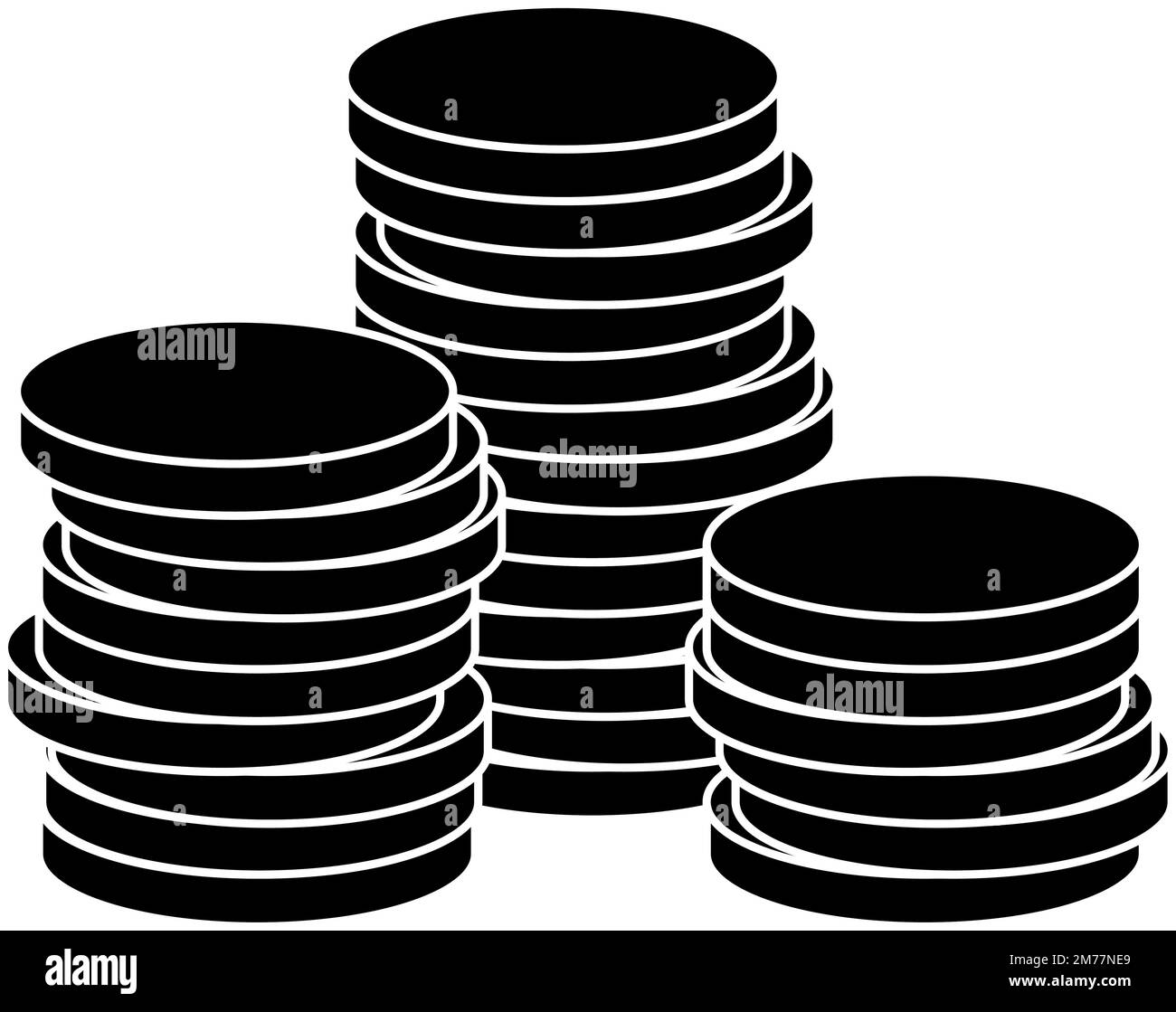 Jeu d'icônes de monnaie d'or ou de jeton de crypto-monnaie. Image vectorielle. Illustration de Vecteur