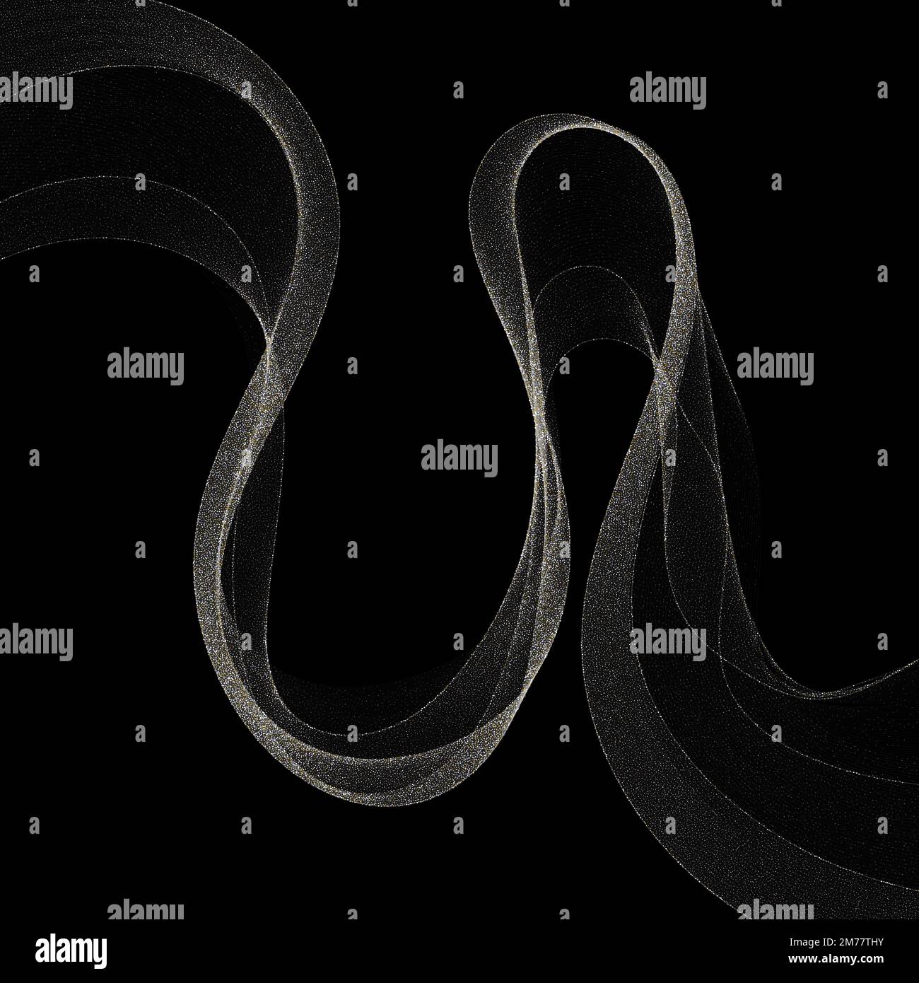 Vague argentée scintillante. Briller. Élément de décoration festive. Banque D'Images