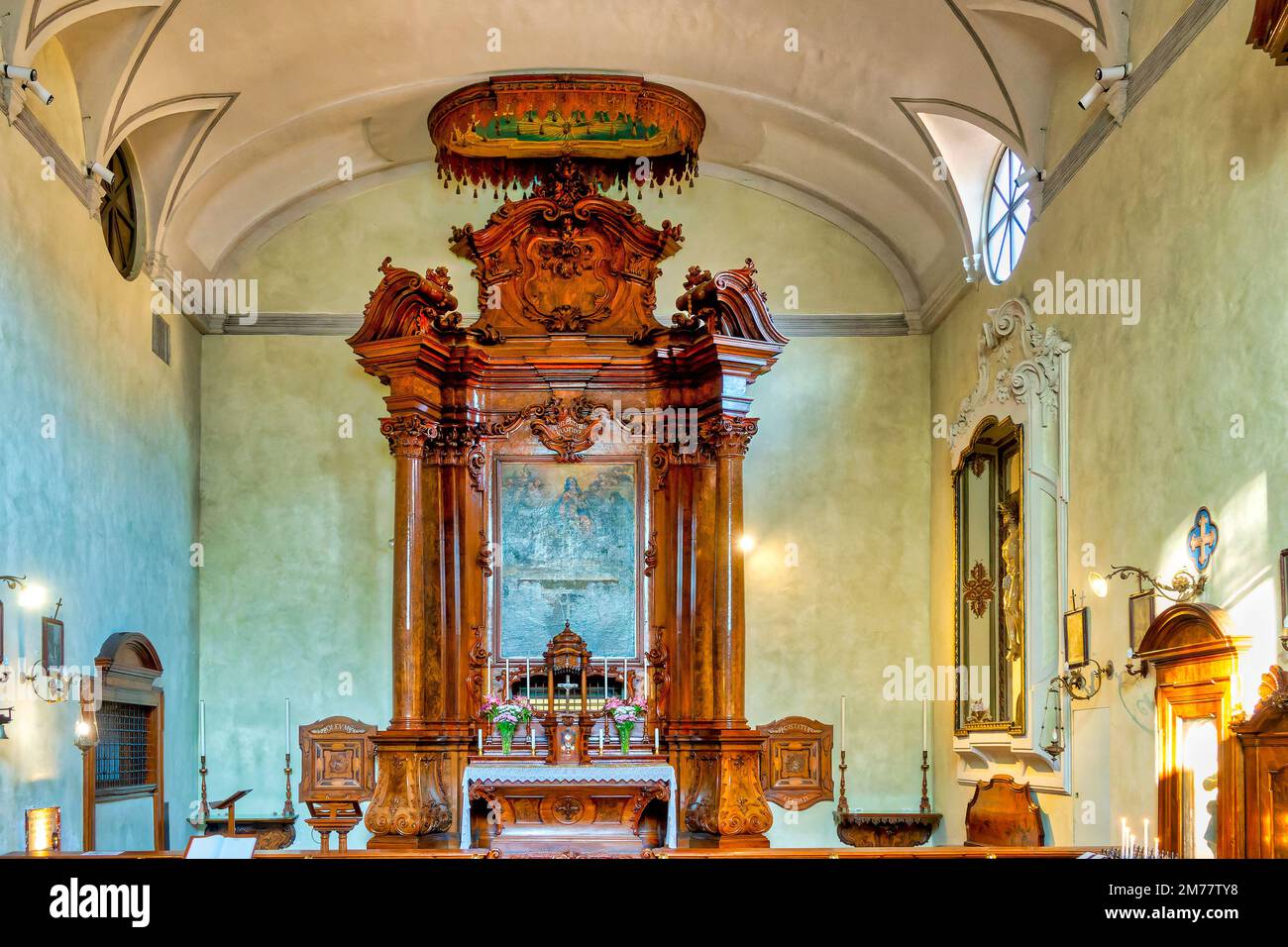 Intérieur de l'église de Santa Chiara Vergine, Ferrara, Italie Banque D'Images