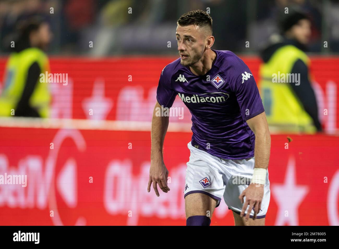 Aleksa Terzic (Fiorentina) pendant le match italien 'erie A' entre Fiorentina 2-1 Sassuolo au stade Artemio Franchi sur 07 janvier 2023 à Florence, Italie. Credit: Maurizio Borsari/AFLO/Alay Live News Banque D'Images