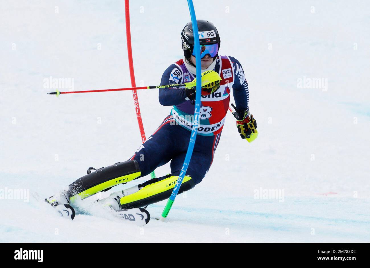 Ski alpin - FIS coupe du monde de ski alpin - Slalom masculin - Adelboden, Suisse - 8 janvier 2023 Norvège Atle lie McGrath en action REUTERS/Stefan Wermuth Banque D'Images