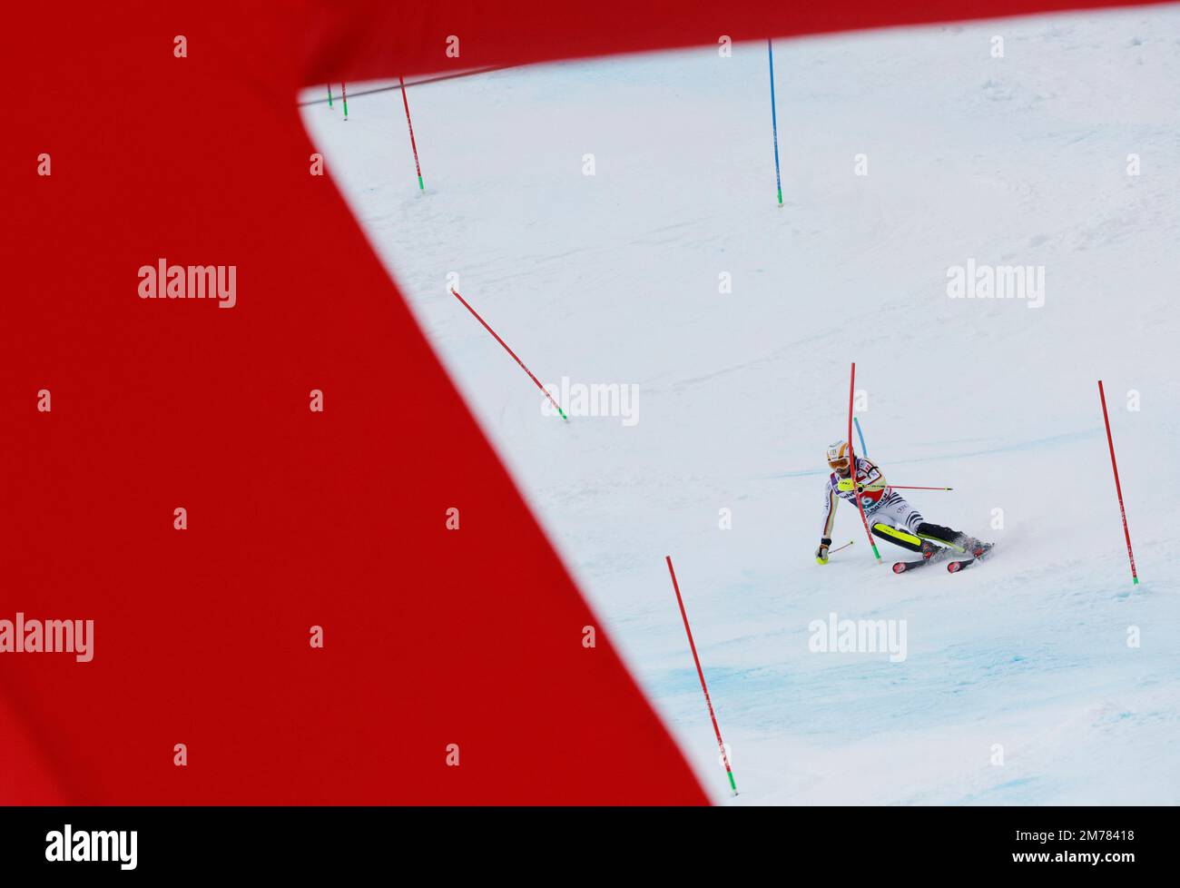 Ski alpin - FIS coupe du monde de ski alpin - Slalom masculin - Adelboden, Suisse - 8 janvier 2023 Linus Strasser en Allemagne Reuters/Stefan Wermuth Banque D'Images