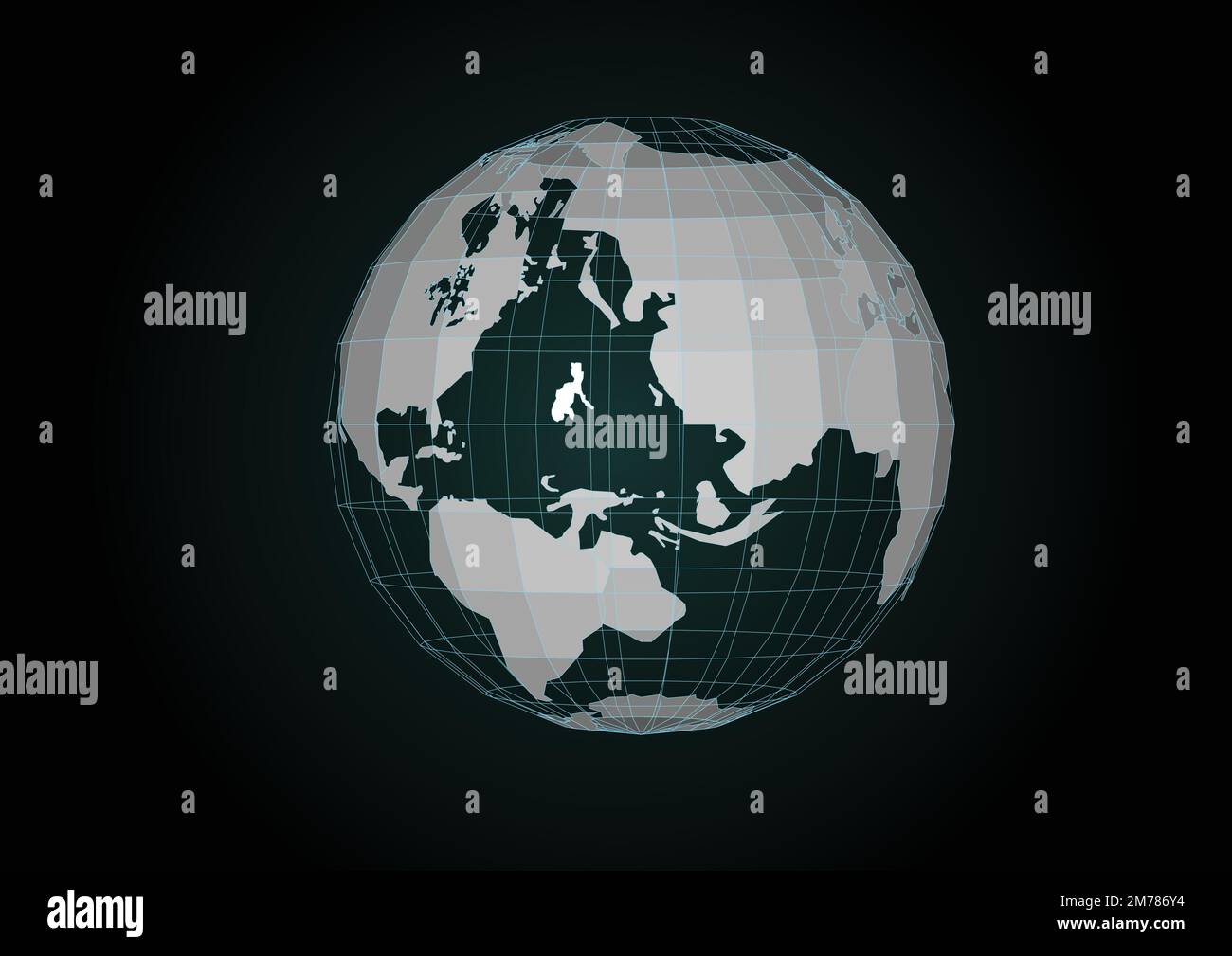 Vecteur. Carte de la planète. Carte du monde. Réseau social mondial. Futur. Fond bleu futuriste avec planète Terre. Internet et technologie. Flottant b Illustration de Vecteur