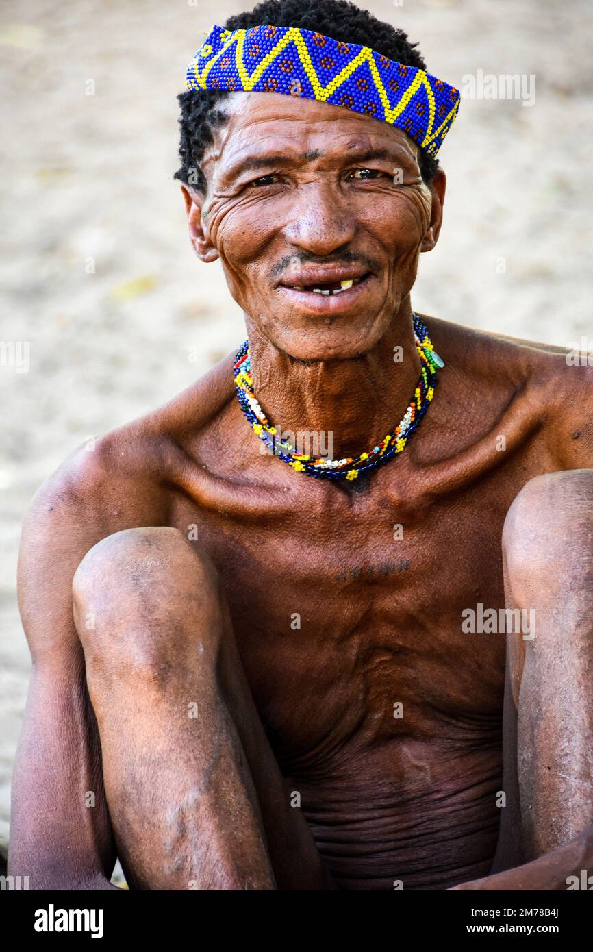 Visages du monde : Bushman du Kalihari Banque D'Images