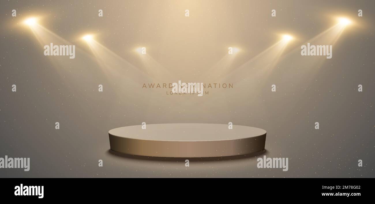 Contexte de la nomination des prix. Bannière de luxe avec spots et scène Illustration de Vecteur
