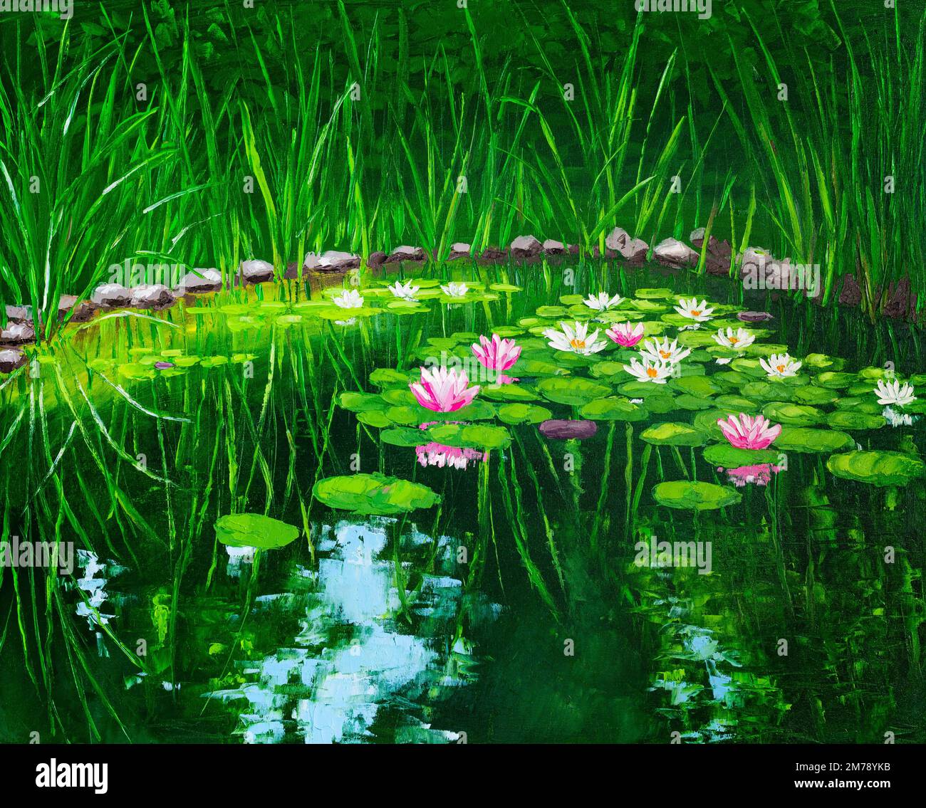 Art peinture beaux arts huile couleur lotus Banque de photographies et  d'images à haute résolution - Alamy