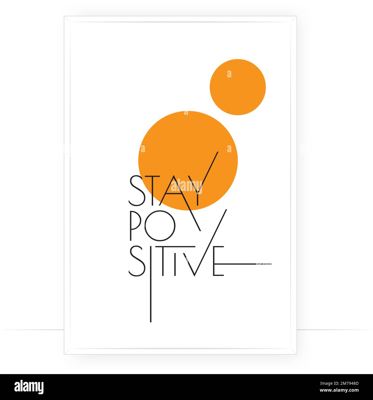 Restez positif, vecteur. Texte, lettrage. Affiche minimaliste scandinave. Citations motivationnelles et inspirantes Illustration de Vecteur