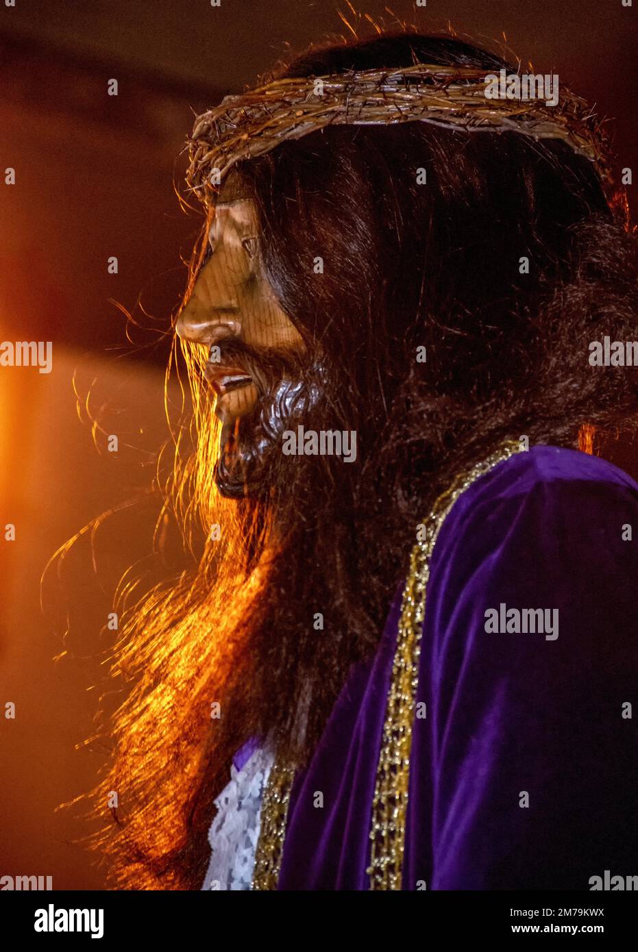 Christ de Medinaceli, cheveux naturels, Torrelodones, Communauté de Madrid, Espagne Banque D'Images