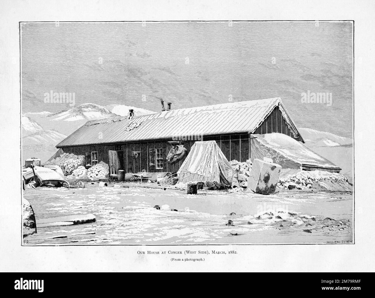 Robert Peary utilise le fort Conger abandonné sur l'île d'Ellesmere pendant son expédition de 1898 à 1902 Banque D'Images