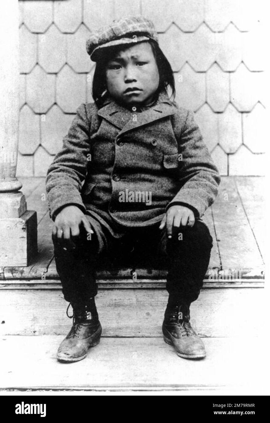 Minik Wallace (Minik ou Mene) (1890 – 1918) un Inughuaq (Inuk) a amené comme enfant en 1897 du Groenland à New York avec son père et d'autres par l'explorateur Robert Peary. Banque D'Images