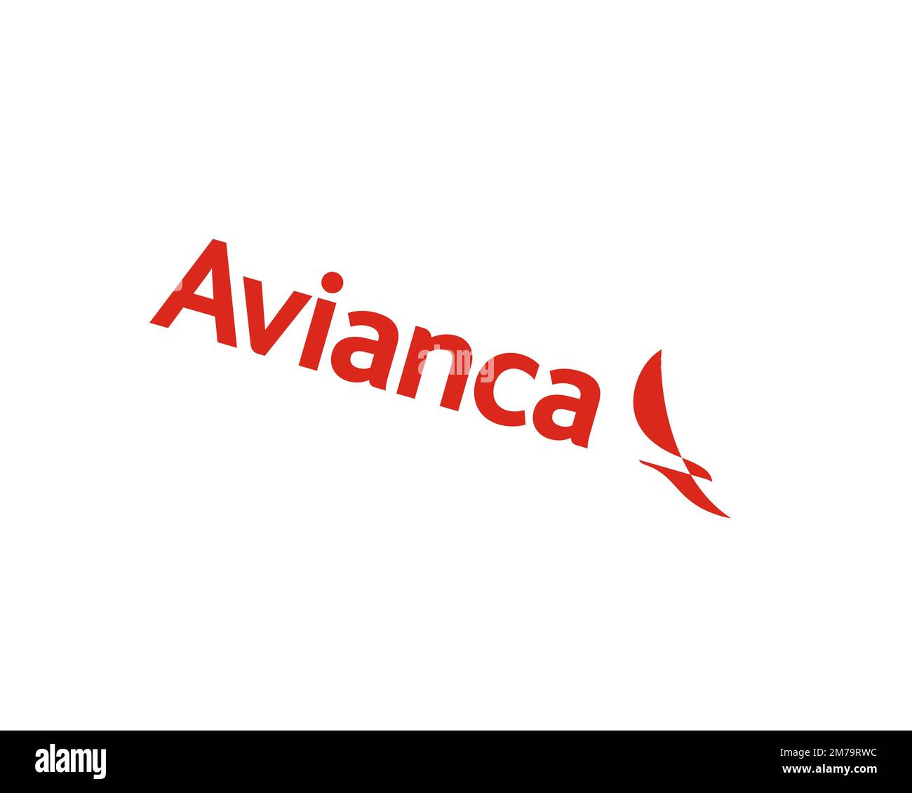 Avianca, logo pivoté, fond blanc B Banque D'Images