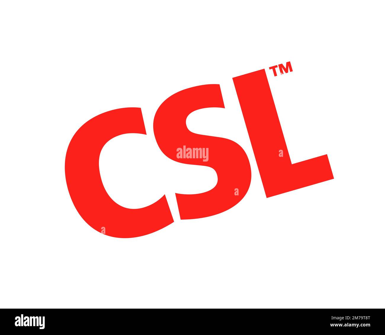 CSL Limited, logo pivoté, fond blanc Banque D'Images